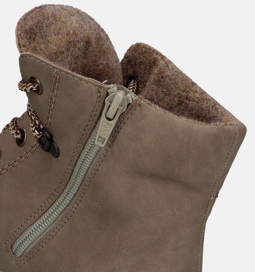 Rieker Beige Veterlaarsjes voor dames (347410) - geschikt voor steunzolen