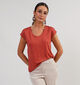 Pieces Billo Rood T-shirt met V-hals voor dames (344996)