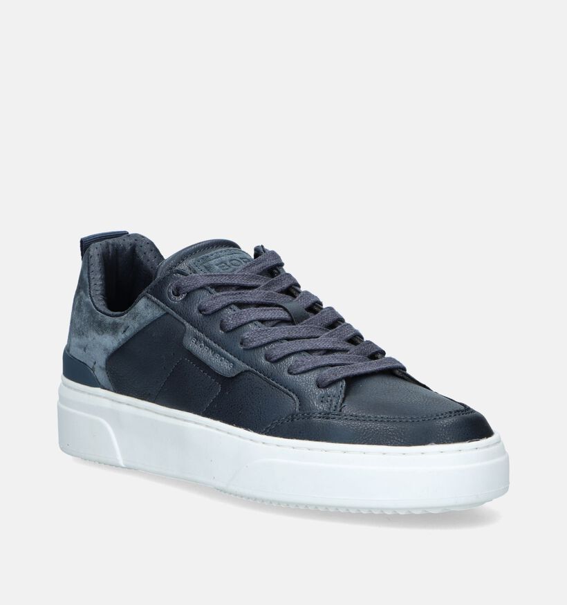 Björn Borg Tennis Low Blauwe Veterschoenen voor heren (345605) - geschikt voor steunzolen