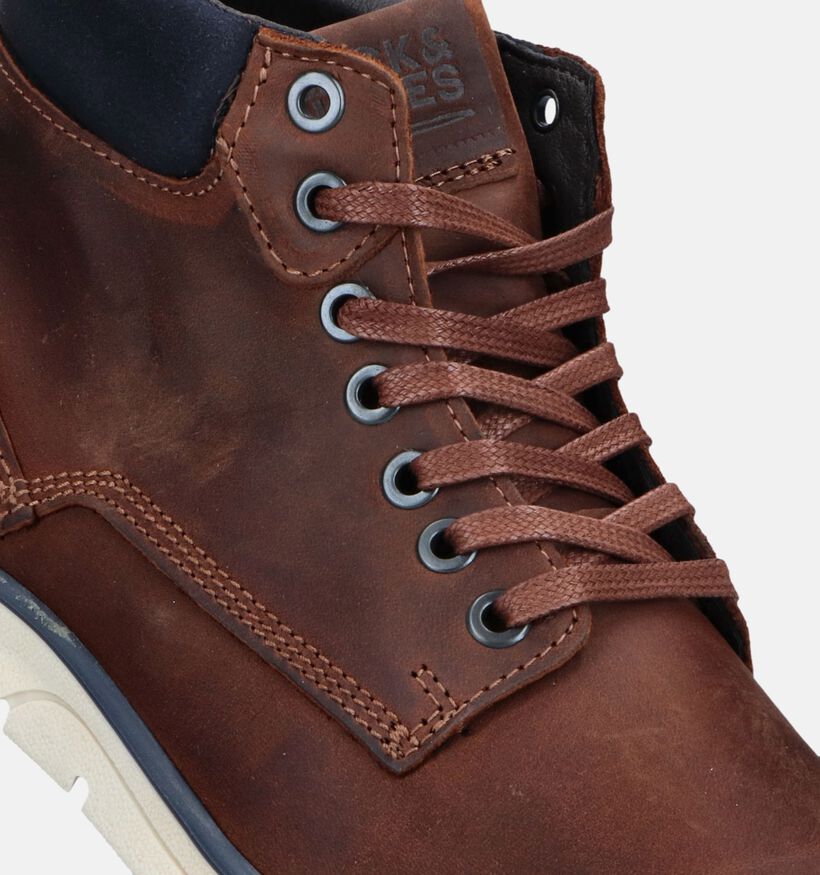 Jack & Jones Tubar Leather Boots en Marron pour hommes (345843) - pour semelles orthopédiques