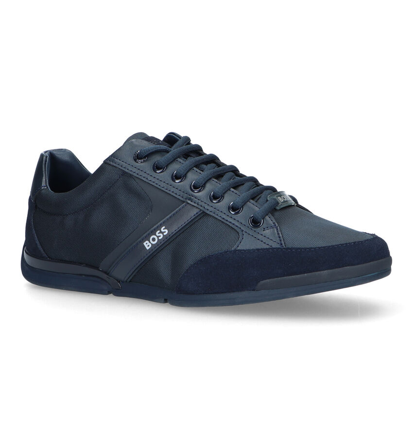 BOSS Saturn Low Blauwe Veterschoenen