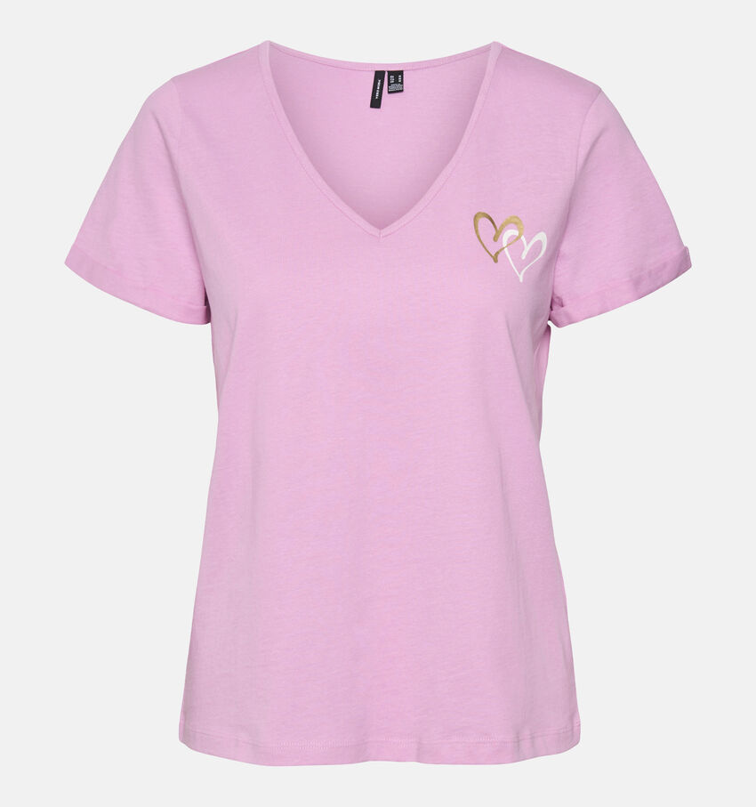 Vero Moda Heart Roze T-shirt