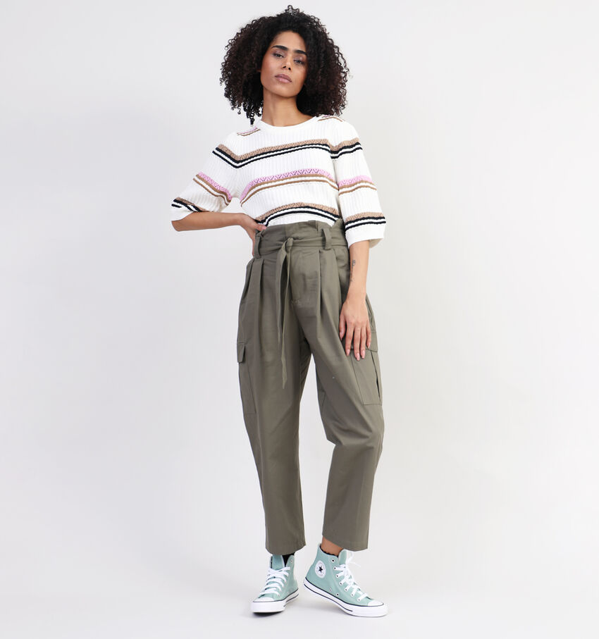 Vila Selma Kaki Cargo Cropped broek