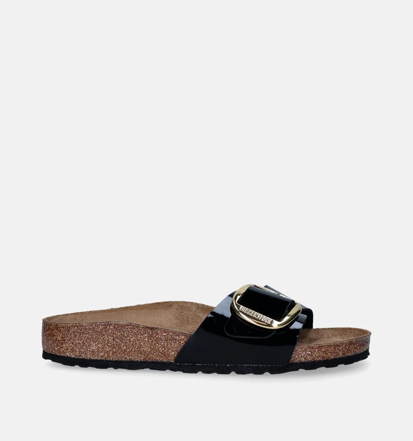 Birkenstock Madrid Big Buckle Zwarte Slippers