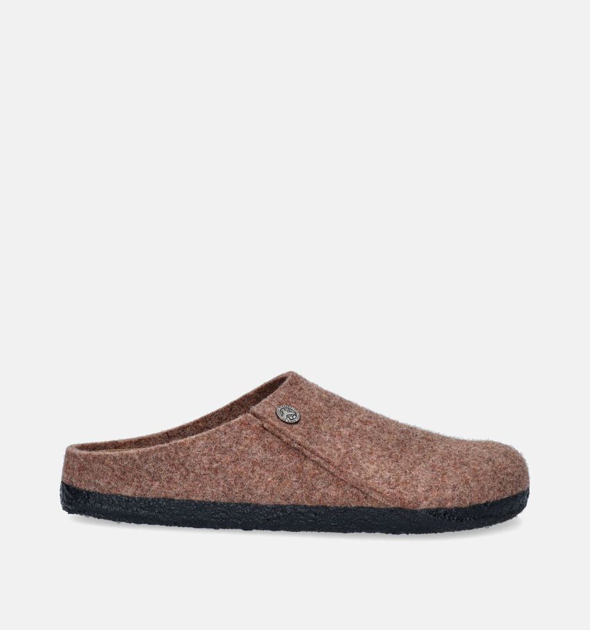 Birkenstock Zermatt Rivet Wool Felt Bruine Pantoffels