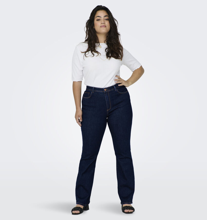 ONLY Carmakoma Sally Blauwe Flare jeans L30