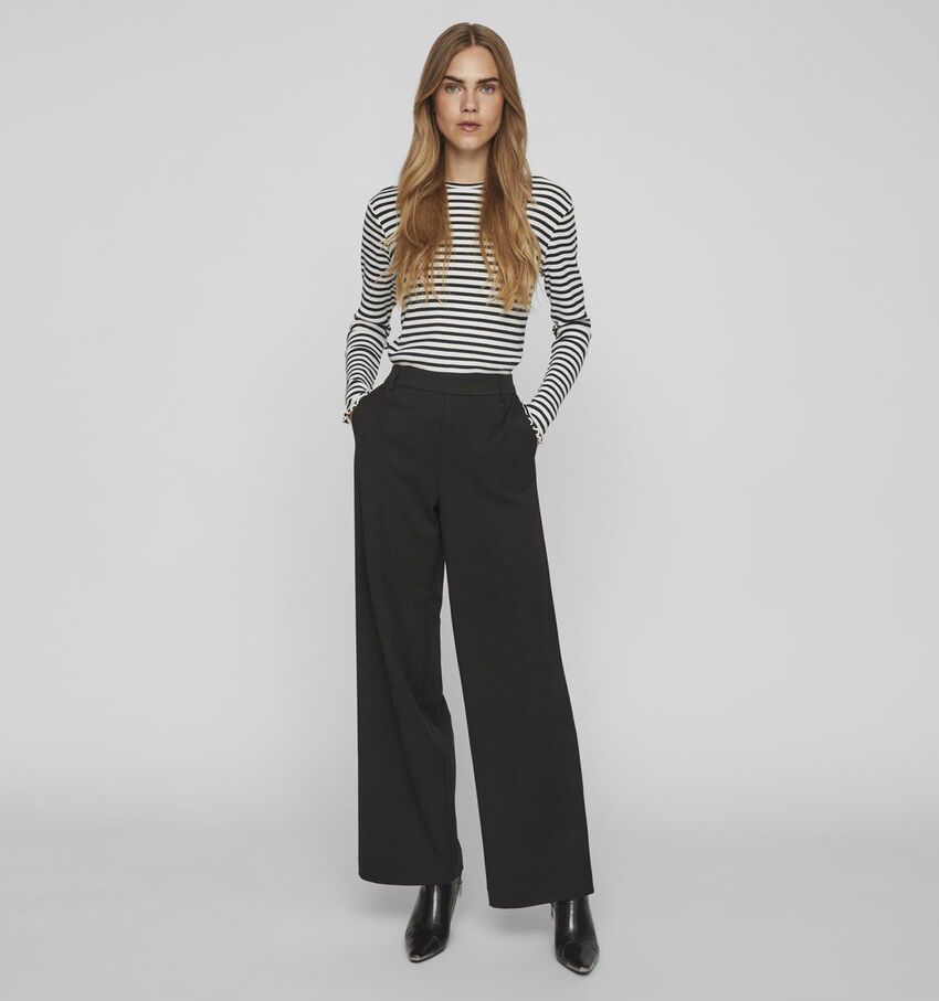 Vila Varone HW Wide Pantalon en Noir