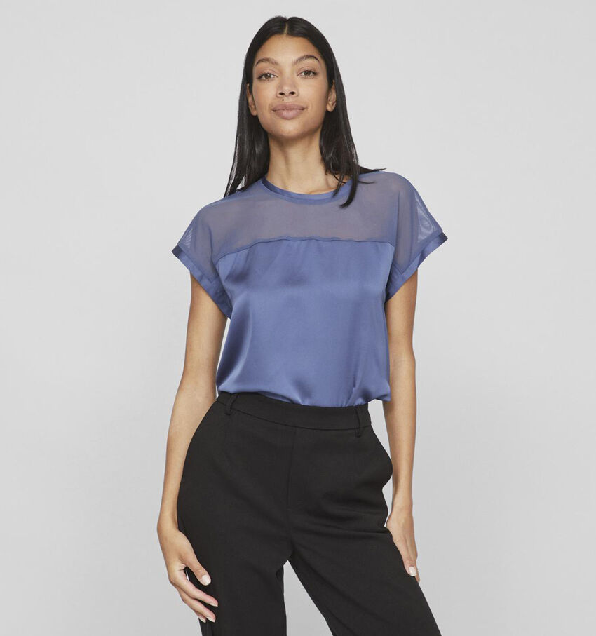 Vila Ellette Blauwe T-shirt