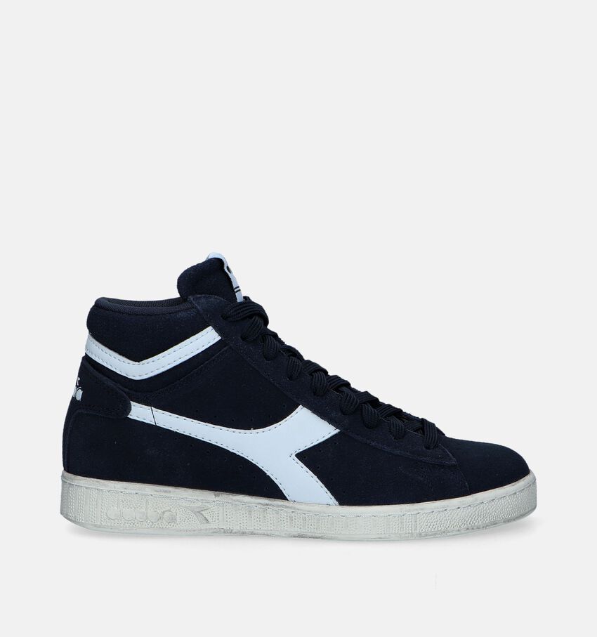 Diadora Game L High Suede Waxed Blauwe Sneakers