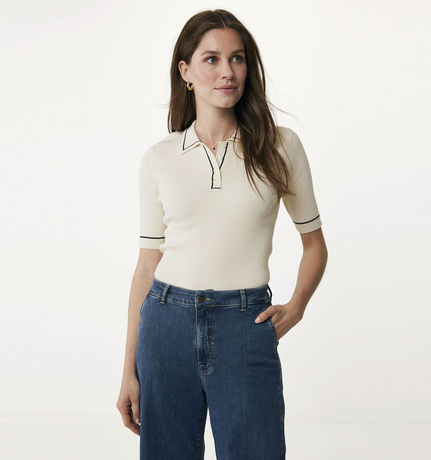 Mexx Polo tricoté en Écru