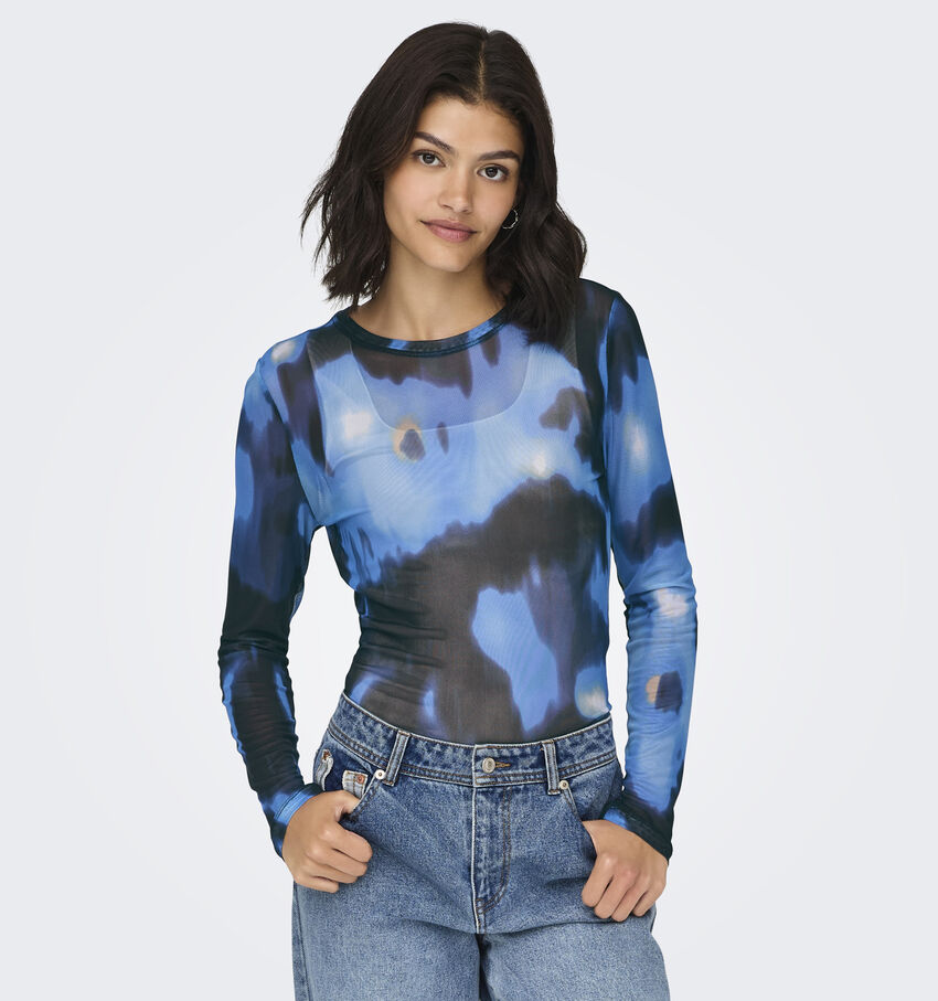 JDY Elsa Zwarte Mesh T-shirt