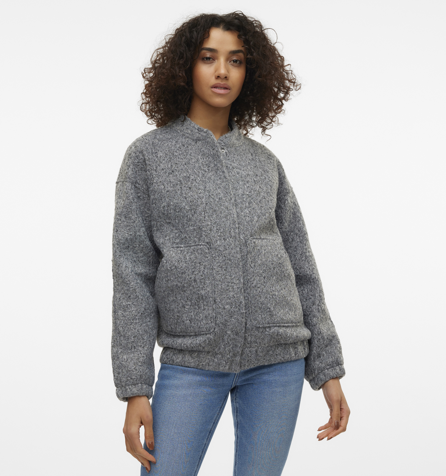 Manteau court gris sale