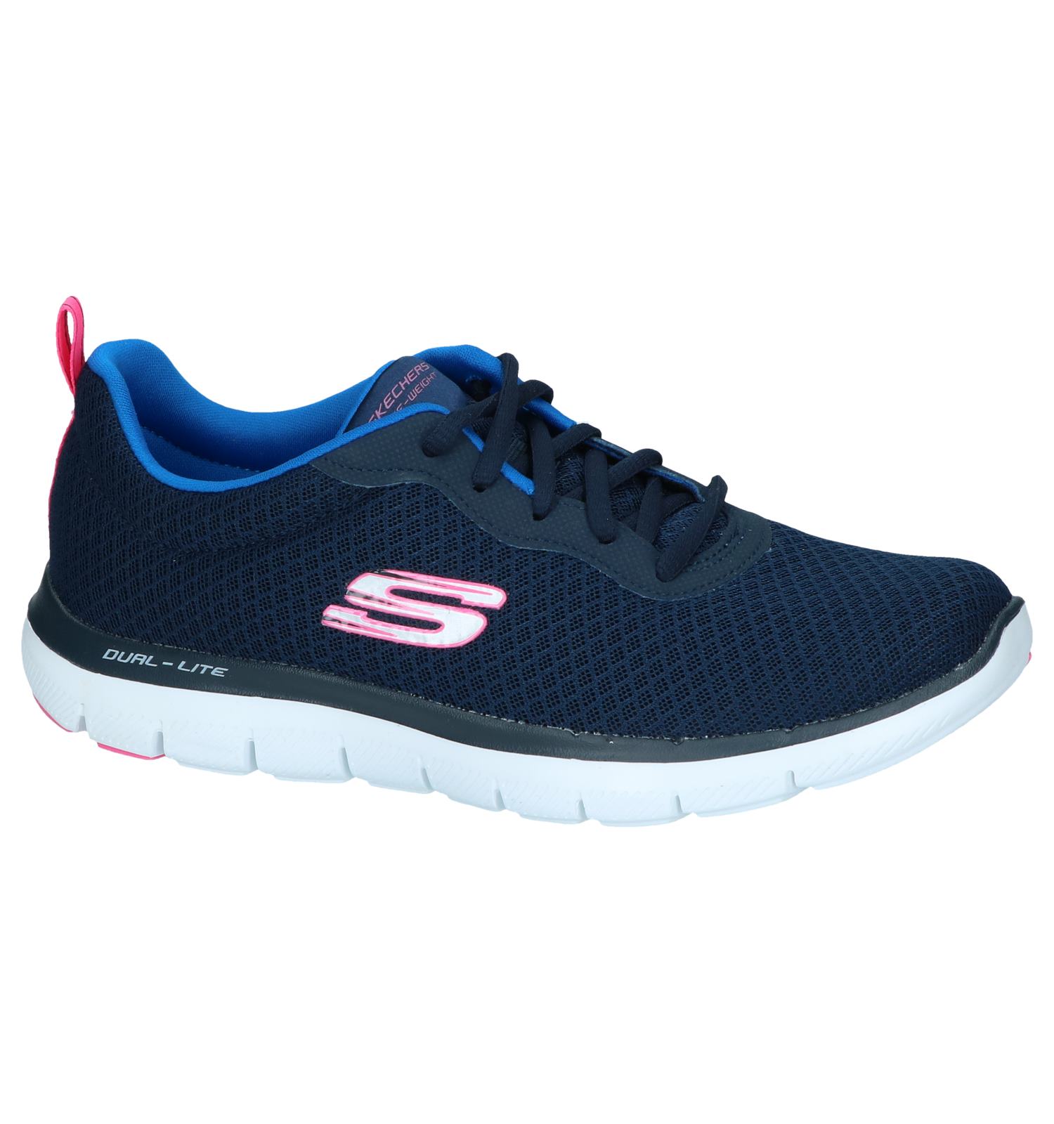 skechers memory foam femme bleu