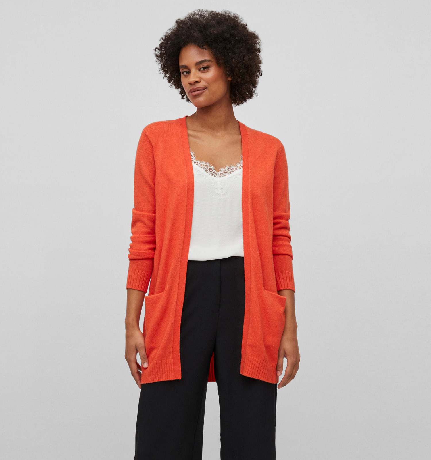 Vila Viril Oranje Cardigan Dames Vesten